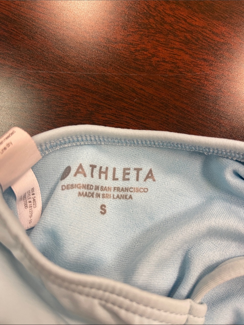 Athleta Pale Blue Strappy Tie-Back Bikini Top Size S - Picture 2 of 5